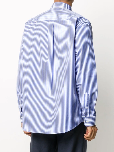 Shop Jw Anderson Cotton Striped Shirt In Blue