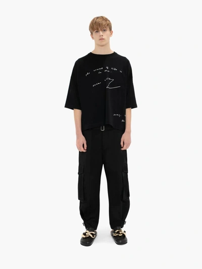 Shop Jw Anderson Oscar Wilde Capsule: Oversized T-shirt In Black