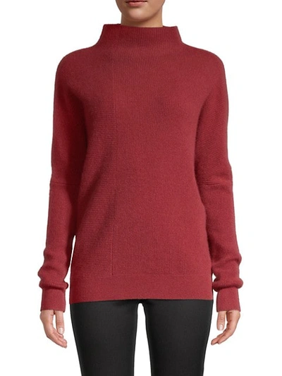 Shop Saks Fifth Avenue Funnelneck Rib-knit Cashmere Sweater In Dessert Red