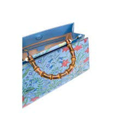 Gucci Flora Azure Medium Floral Handbag Italy Bag Handbag Flower Bamboo  New: Handbags