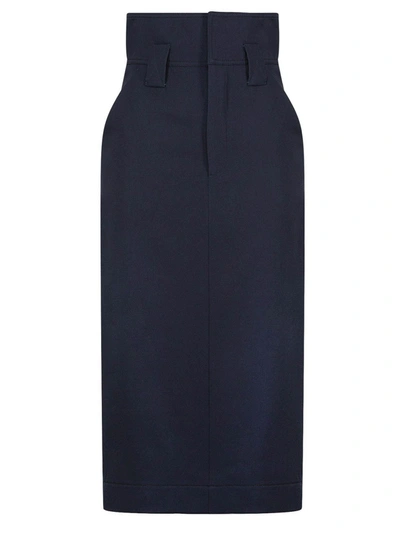 Shop Fendi Midi Skirt In Blue
