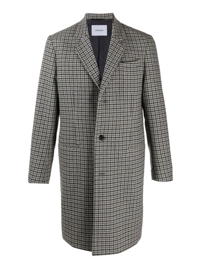 Shop Dondup Greey Wool Blend Tailored Coat In Quadri