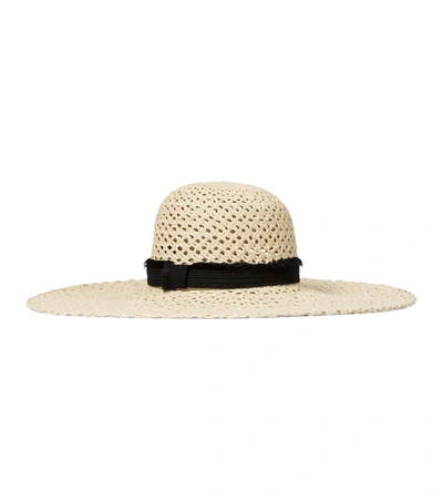Shop Maison Michel Blanche Straw Hat In Neutrals