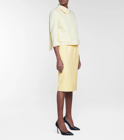 Shop Alexander Mcqueen Wool And Silk Pencil Skirt In Yellow