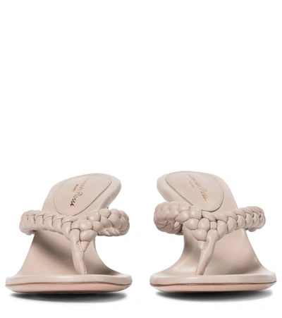 Shop Gianvito Rossi Tropea 70 Leather Thong Sandals In Beige