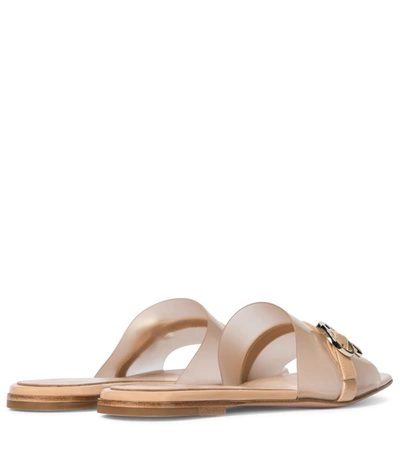 Shop Gianvito Rossi Gemini Patent Leather Sandals In Pink