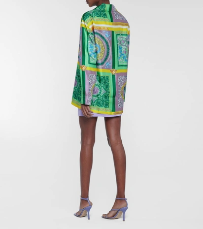 Shop Versace Barocco Mosaic Printed Silk Shirt In Multicoloured