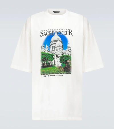 Shop Balenciaga Sacre Coeur And Notre-dame T-shirt In White