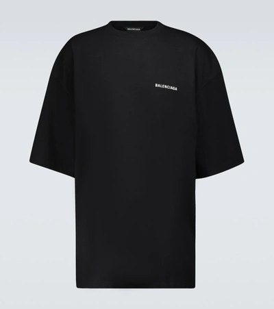 Shop Balenciaga Oversized "defile" T-shirt In Black