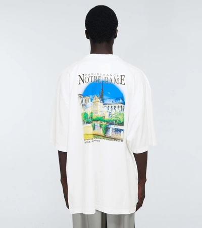 Shop Balenciaga Sacre Coeur And Notre-dame T-shirt In White