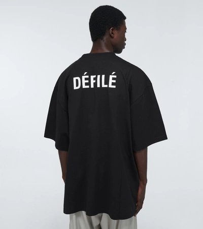 Shop Balenciaga Oversized "defile" T-shirt In Black