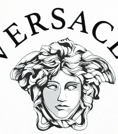 Shop Versace Logo Cotton-jersey T-shirt In White