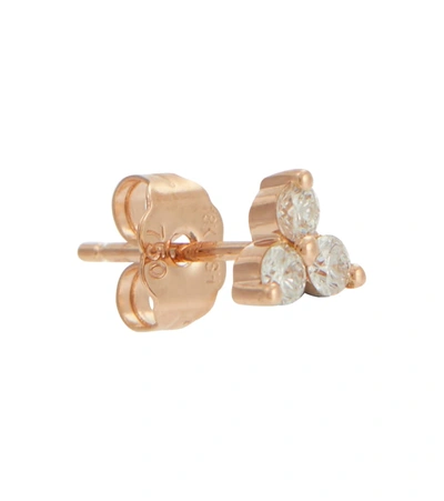 Shop Maria Tash Trinity Large 14kt Rose Gold Single Earring With Diamonds In Pink