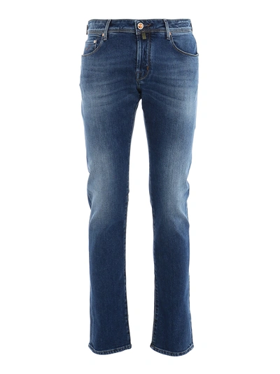 Shop Jacob Cohen Slim Fit Stretch Denim Jeans In Medium Wash