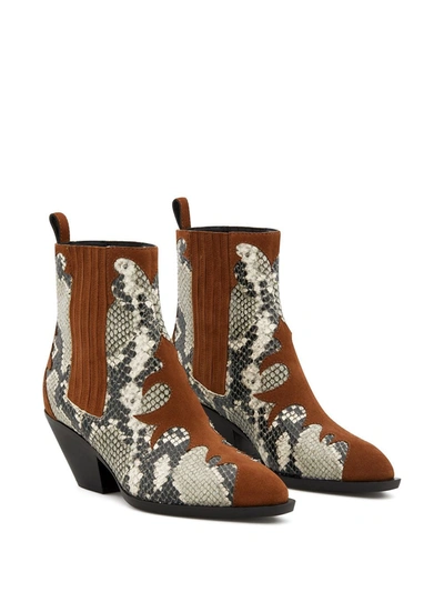 Giuseppe Zanotti Snakeskin-effect 55mm Ankle Boots In Brown