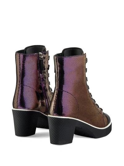 Giuseppe Zanotti Nidir Shimmering Lace-up Boots In Purple