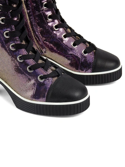 Giuseppe Zanotti Nidir Shimmering Lace-up Boots In Purple