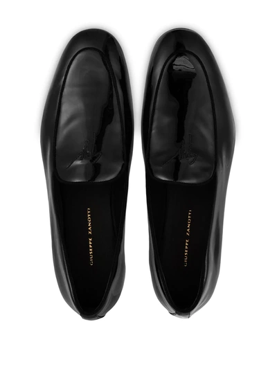 Shop Giuseppe Zanotti Logo Embroidered Loafers In Black
