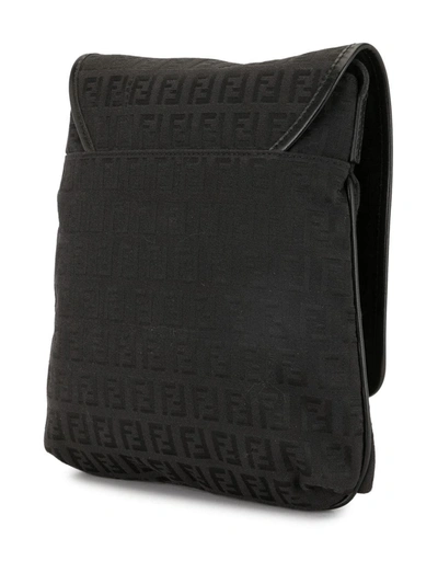 Pre-owned Fendi 1990s Zucchino Crossbody Bag In Black