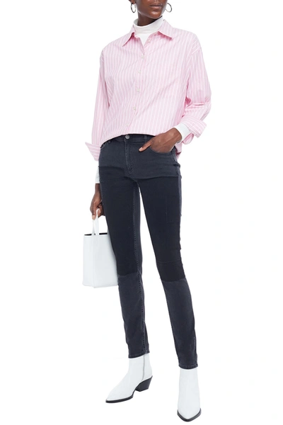 Acne Studios Patchwork-effect Mid-rise Skinny Jeans In Charcoal