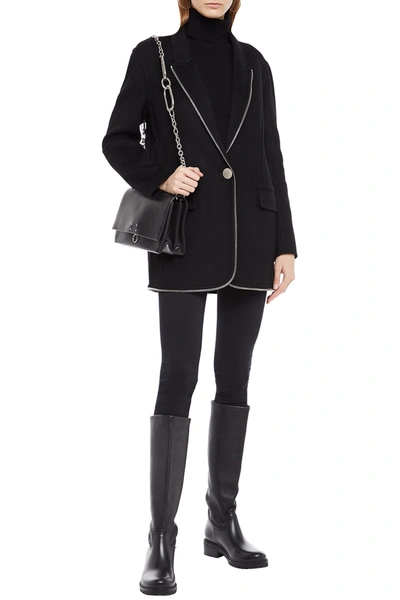 Shop Alexander Wang Zip-embellished Wool-felt Blazer In Black