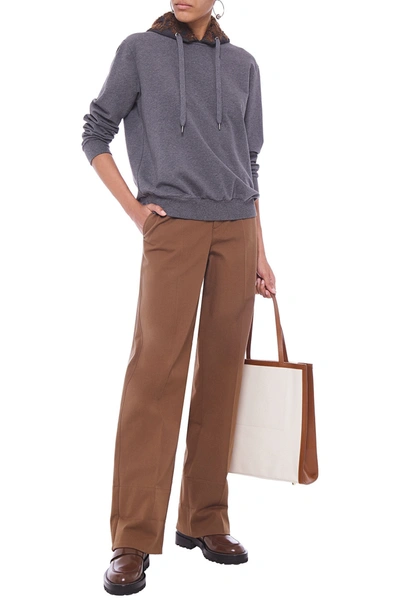 Shop Brunello Cucinelli Cotton-blend Twill Straight-leg Pants In Brown