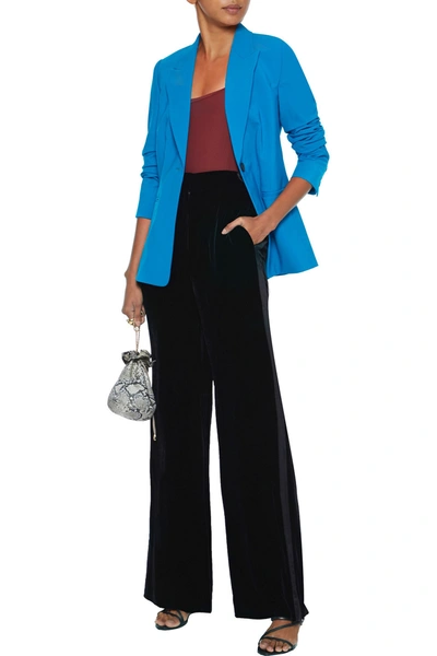 Shop Diane Von Furstenberg Heller Wool-blend Cady Blazer In Azure
