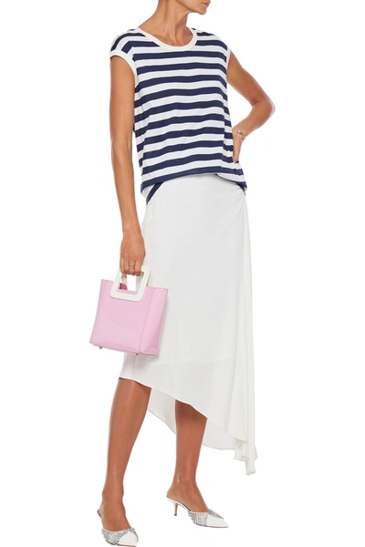 Shop Dolce & Gabbana Striped Cotton-jersey Top In White