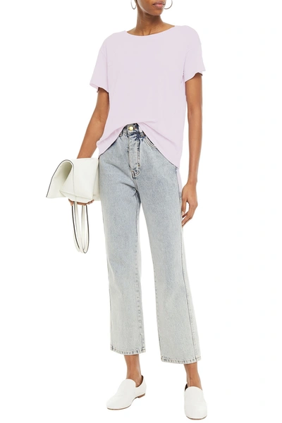 Shop Enza Costa Pima Cotton-jersey T-shirt In Lilac