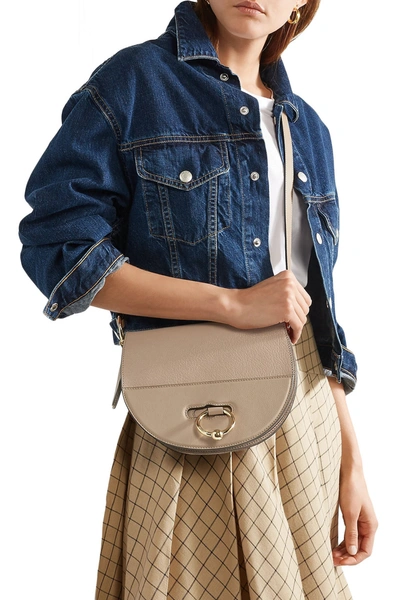 Shop Jw Anderson Latch Leather Shoulder Bag In Mushroom