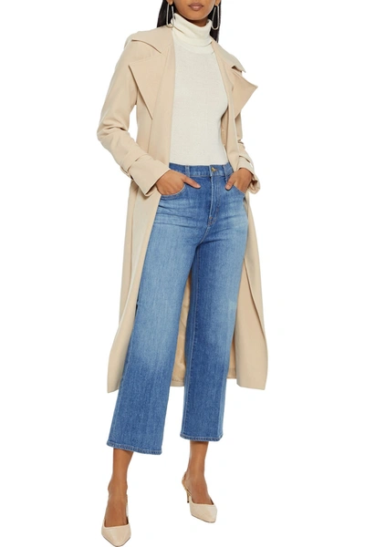 Shop J Brand Cropped High-rise Wide-leg Jeans In Mid Denim