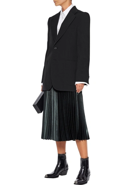 Shop Maison Margiela Wool-blend Twill Blazer In Black