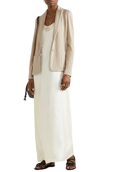 Shop Missoni Crochet-knit Wool-blend Blazer In Beige