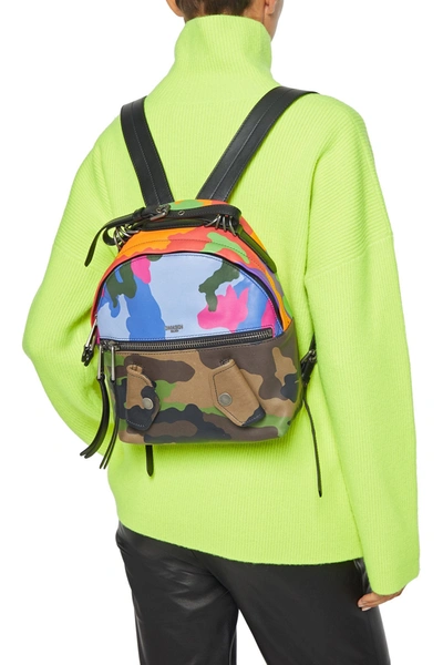 Shop Moschino Printed Leather Backpack In Multicolor