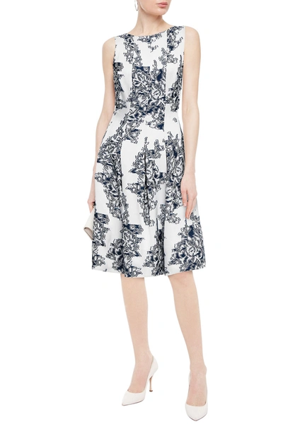 Shop Oscar De La Renta Floral-jacquard Dress In Off-white