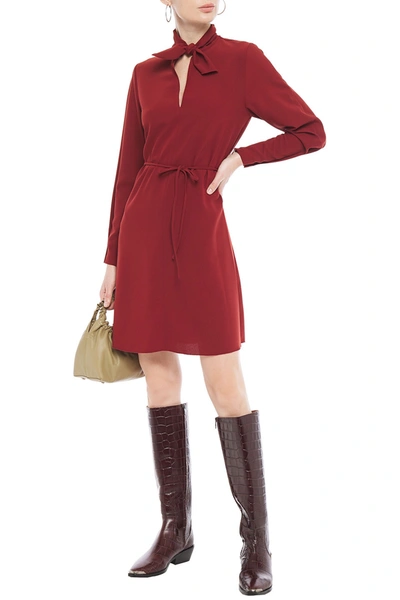 Shop See By Chloé Tie-neck Stretch-crepe Dress In Merlot