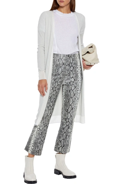 Shop Rag & Bone Metallic Ribbed-knit Cardigan In Off-white