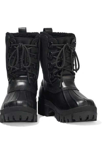 Shop Rag & Bone Rb Winter Shearling-lined Leather And Rubber Ankle Boots In Black