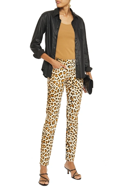 Shop Roberto Cavalli Leopard-print Mid-rise Skinny Jeans In Animal Print