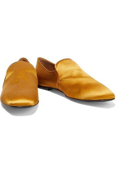 Shop The Row Alys Satin Loafers In Gold