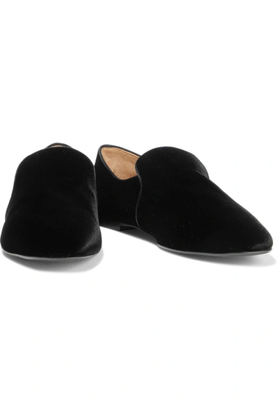 Shop The Row Alys Velvet Loafers In Black