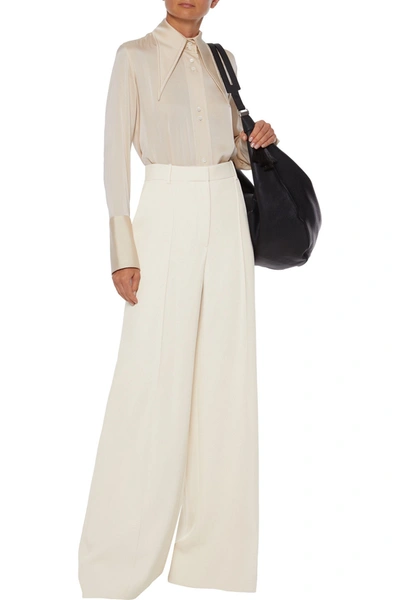 Shop The Row Isla Twill Wide-leg Pants In Off-white
