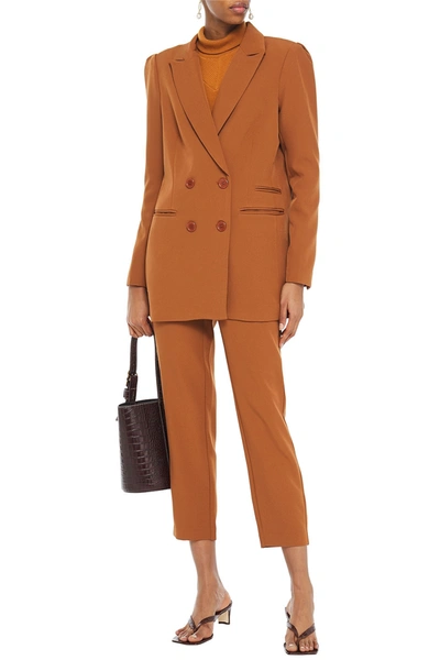 Walter Baker Ariel Double-breasted Crepe Blazer In Light Brown
