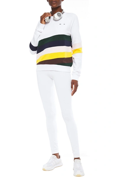 Shop The Upside Color-block French Cotton-terry Sweatshirt In White