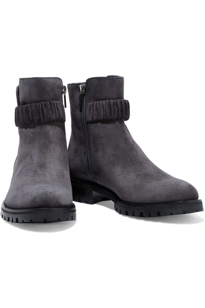 Shop Jimmy Choo Holst Suede Ankle Boots In Dark Gray