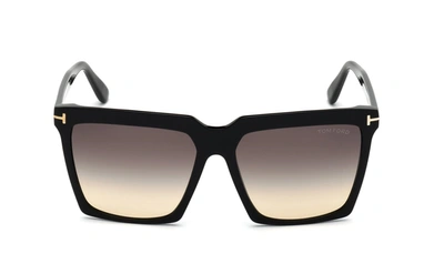 Tom Ford Sabrina 01b Square Sunglasses In Black