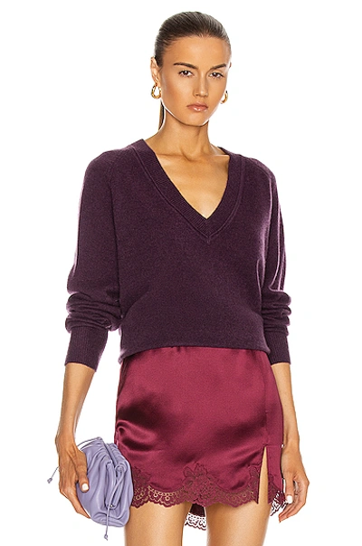 Shop Equipment Madalene V-neck Sweater In Plum Perfect