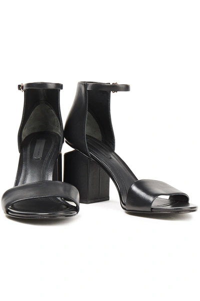 Shop Alexander Wang Abby Leather Sandals In Black