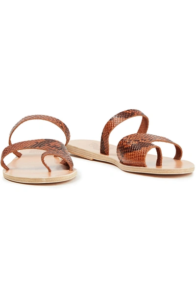 Shop Ancient Greek Sandals Siopi Snake-effect Leather Sandals In Light Brown