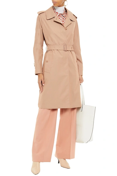 Shop Burberry Cotton-gabardine Trench Coat In Sand